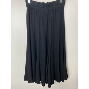 Vintage 80s Women's Black Metallic High Waist Long Woven Wool? Maxi Skirt Small